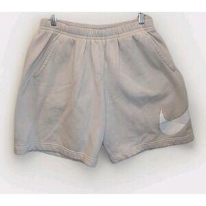 Nike Men's Light Beige Swoosh Sweat Shorts
